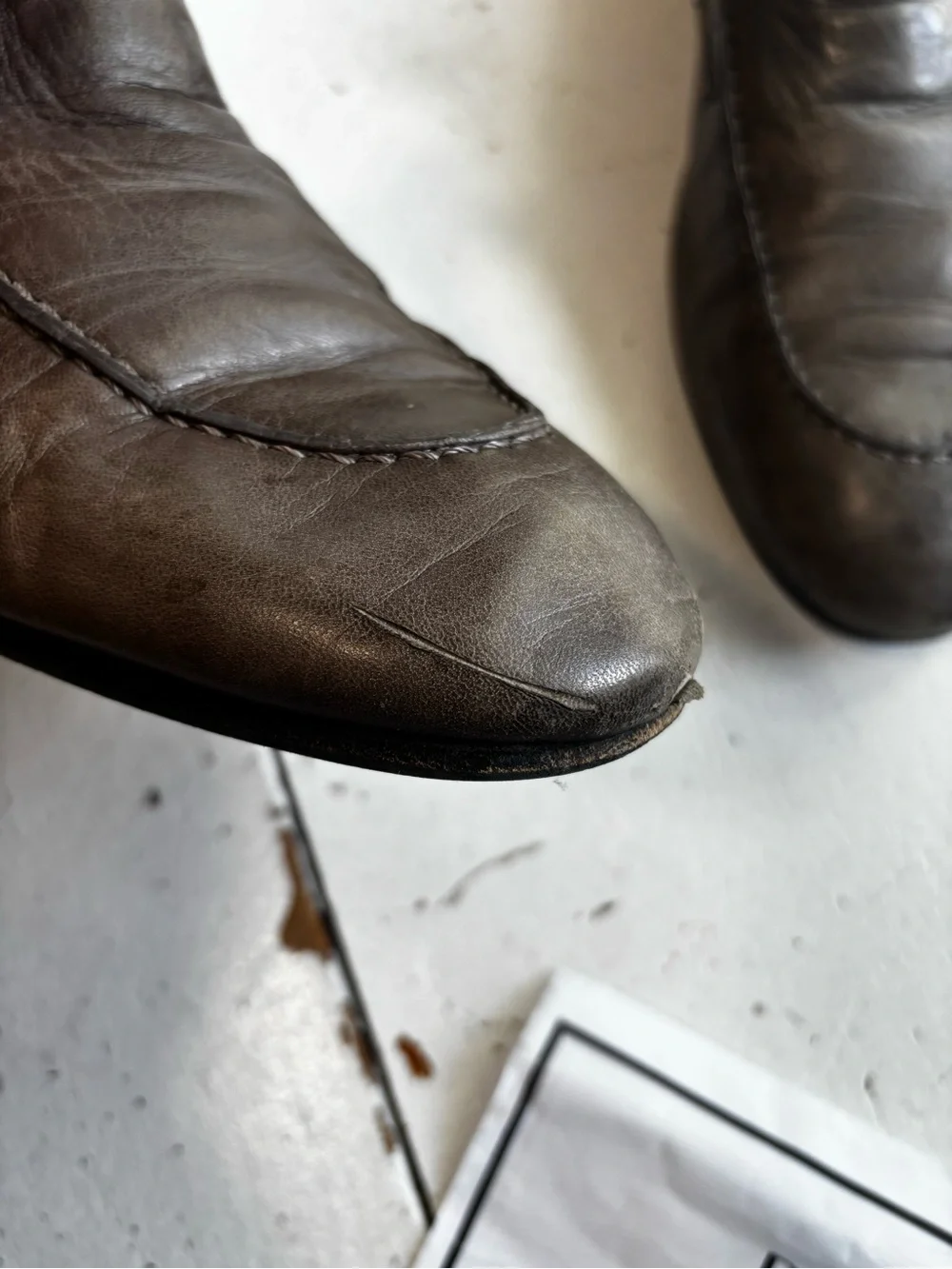 Hermes Dark Brown Leather Penny Loafers
